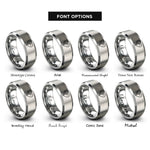 font options for inside engraving on gray usa china heart rings