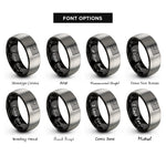 font options for inside engraving on black & gray usa flag rings