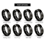 font options for inside engraving on black & silver usa flag rings
