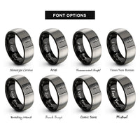 font options for inside engraving on black & silver usa flag rings