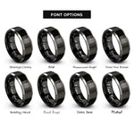 font options for inside engraving on black & gray usa flag rings