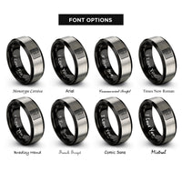 font options for inside engraving on black & silver usa flag rings