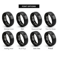 font options for inside engraving on black usa flag rings