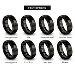 font options for inside engraving on black usa flag rings