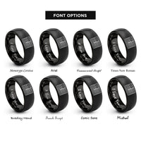 font options for inside engraving on black usa flag rings