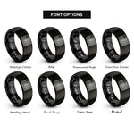 font options for inside engraving on black usa flag rings
