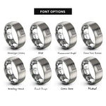 font options for inside engraving on gray usa flag rings