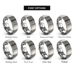 font options for inside engraving on grey usa flag rings