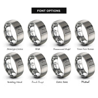 font options for inside engraving on grey usa flag rings