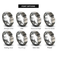 font options for inside engraving on silver usa flag rings