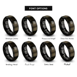 font options for inside engraving on gunmetal & black usa flag rings