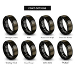font options for inside engraving on gunmetal & black usa flag rings