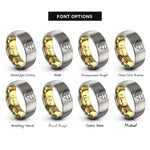 font options for inside engraving on gold & silver usa germany heart rings