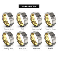 font options for inside engraving on gold & silver usa germany heart rings