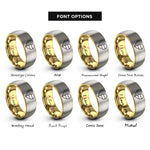 font options for inside engraving on gold & grey usa germany heart rings