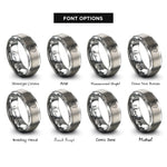font options for inside engraving on gray usa germany heart rings