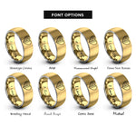 font options for inside engraving on gold & gray usa ireland heart rings
