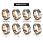 font options for inside engraving on rose gold & silver usa ireland heart rings