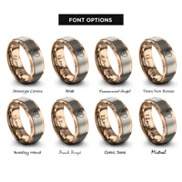 font options for inside engraving on rose gold usa ireland heart rings