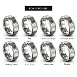 font options for inside engraving on silver usa italy heart rings