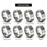 font options for inside engraving on silver usa italy heart rings