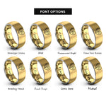 font options for inside engraving on gold & grey usa japan heart rings