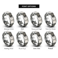 font options for inside engraving on silver usa japan heart rings