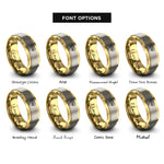font options for inside engraving on gold & gray usa mexico heart rings