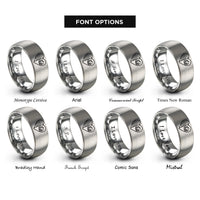 font options for inside engraving on grey usa mexico heart rings
