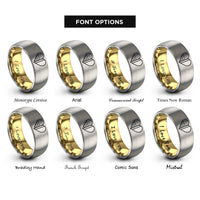 font options for inside engraving on gold & gray usa nigeria heart rings