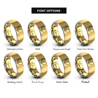 font options for inside engraving on gold & grey usa nigeria heart rings