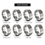 font options for inside engraving on gray usa nigeria heart rings