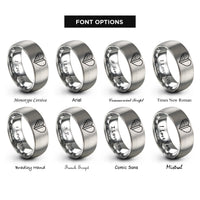 font options for inside engraving on gray usa nigeria heart rings