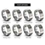 font options for inside engraving on silver usa nigeria heart rings