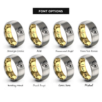 font options for inside engraving on gold & grey usa philippines heart rings