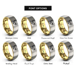 font options for inside engraving on gold & gray usa philippines heart rings