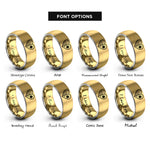 font options for inside engraving on gold & grey usa philippines heart rings