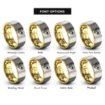 font options for inside engraving on gold & grey usa philippines heart rings