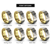 font options for inside engraving on gold & grey usa philippines heart rings