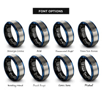 font options for inside engraving on black & blue & gray usa shield rings