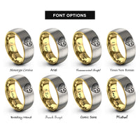 font options for inside engraving on gold & gray usa uk rings