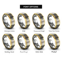 font options for inside engraving on gold & silver usa uk rings