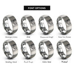 font options for inside engraving on grey usa uk rings