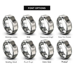 font options for inside engraving on silver usa uk rings