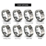 font options for inside engraving on silver usa uk rings