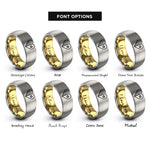 font options for inside engraving on gold & grey usa vietnam heart rings