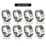 font options for inside engraving on grey usa vietnam heart rings