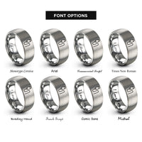 font options for inside engraving on grey usb c cable rings