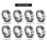 font options for inside engraving on gray usb c cable rings