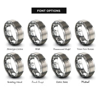 font options for inside engraving on gray usb c cable rings